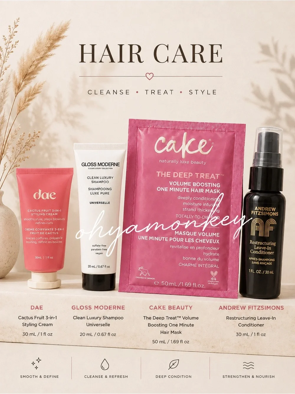 Haircare Travel Bundle - 4 Pcs Dae Gloss Moderne Cake Andrew Fitzsimons $48